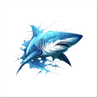 Shark Portrait Animal Painting Wildlife Outdoors Adventure Posters and Art